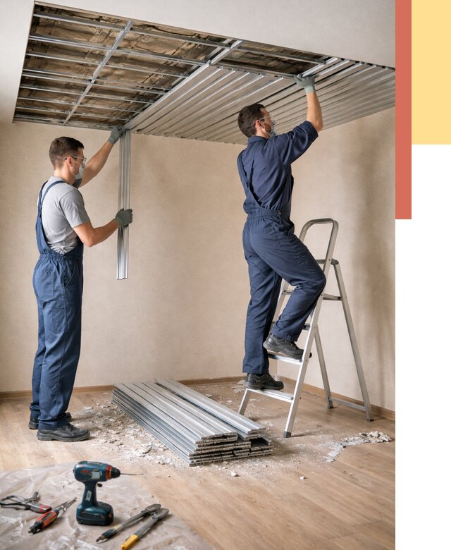 Демонтаж реечного потолка в Старом Осколе от 4553 руб. быстро и недорого | ОТДЕЛОЧНИК-Срк