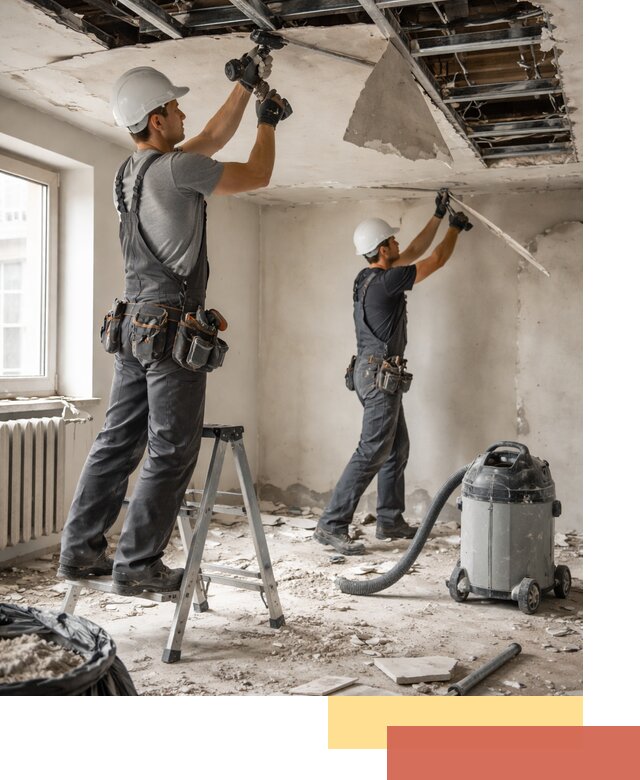 Демонтаж гипсокартонного потолка в Старом Осколе быстро и аккуратно