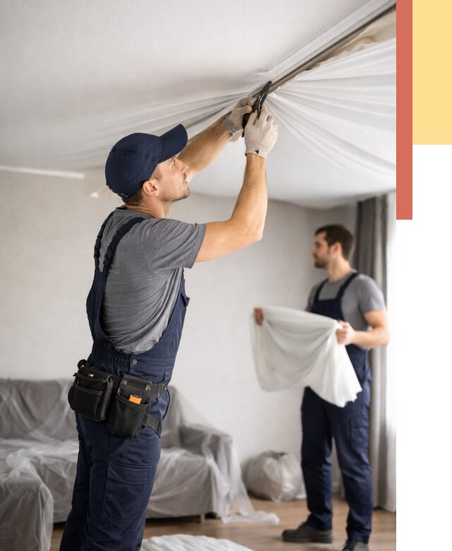 Демонтаж натяжного потолка в Старом Осколе от 4553 руб. — снятие и разбор под ключ | ОТДЕЛОЧНИК-Срк