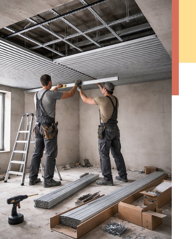 Монтаж реечного потолка в Старом Осколе от 4553 руб. под ключ | ОТДЕЛОЧНИК-Срк