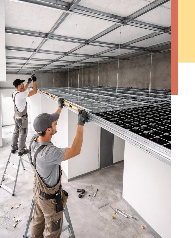 Монтаж потолка грильято в Старом Осколе от 455 руб./м² — быстрая сборка под ключ | ОТДЕЛОЧНИК-Срк