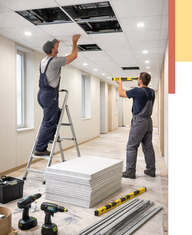 Ремонт потолка Армстронг в Старом Осколе от 4553 руб. — быстро и недорого | ОТДЕЛОЧНИК-Срк