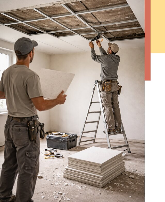Замена плит подвесного потолка в Старом Осколе от 1770 руб. быстро и недорого | ОТДЕЛОЧНИК-Срк