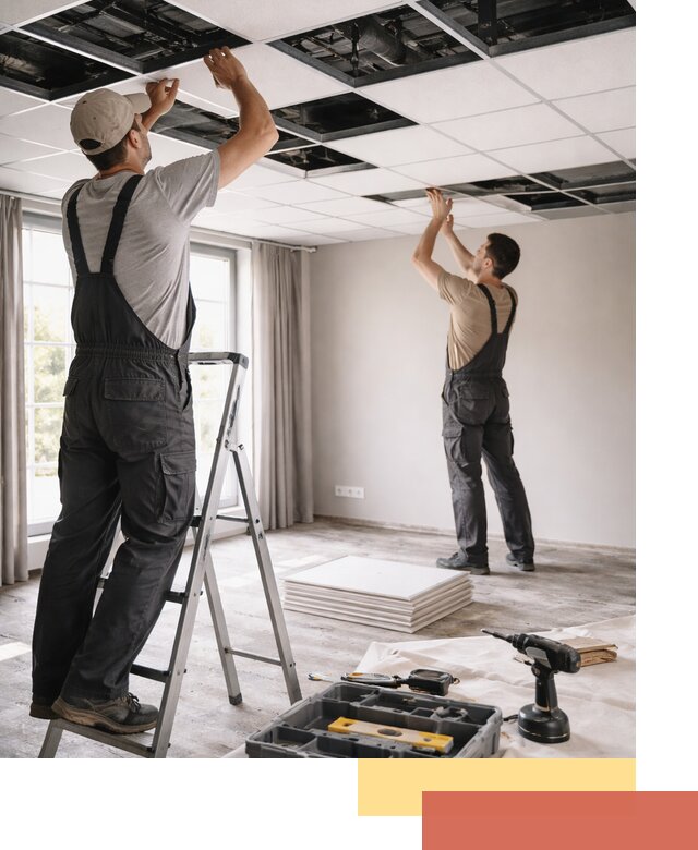 Замена плит подвесного потолка в Старом Осколе быстро и качественно