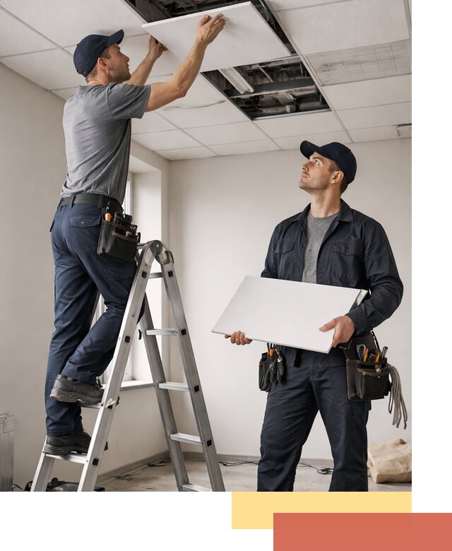 Обслуживание подвесного потолка в Старом Осколе — ремонт и чистка