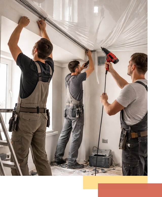 Монтаж глянцевого натяжного потолка в Старом Осколе быстро и качественно