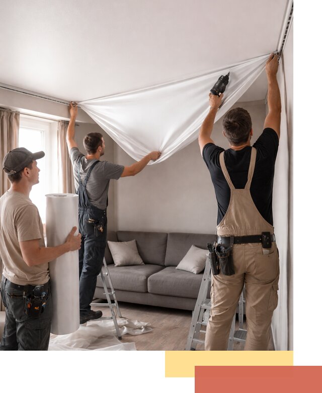 Монтаж сатинового натяжного потолка в Старом Осколе качественно и быстро