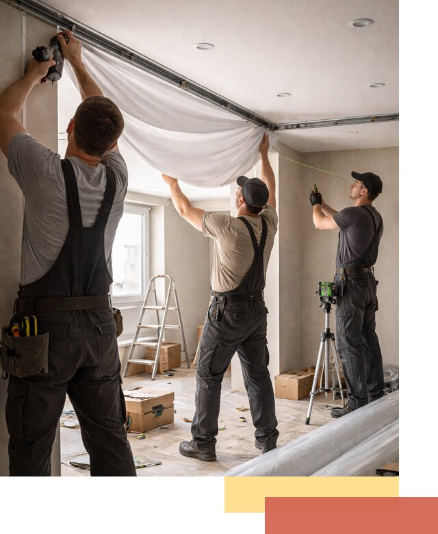 Монтаж парящего натяжного потолка под ключ в Старом Осколе