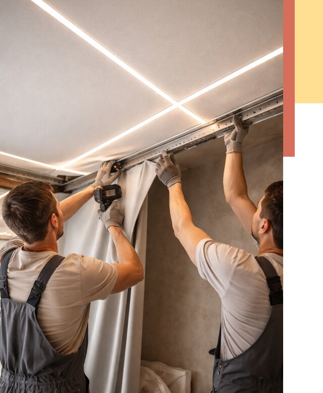 Монтаж натяжного потолка со световыми линиями в Старом Осколе от 1214 руб. | ОТДЕЛОЧНИК-Срк