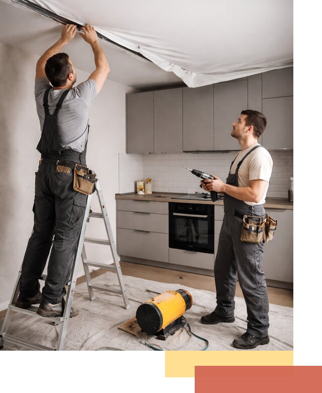 Монтаж натяжного потолка на кухне в Старом Осколе