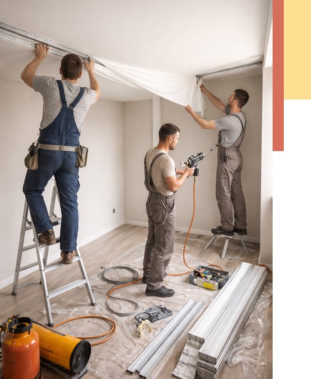 Монтаж натяжного потолка в студии в Старом Осколе от 5564 руб. — быстро и недорого | ОТДЕЛОЧНИК-Срк