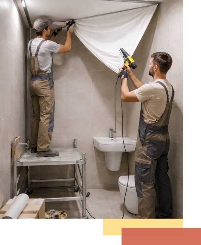 Монтаж натяжного потолка в санузле в Старом Осколе