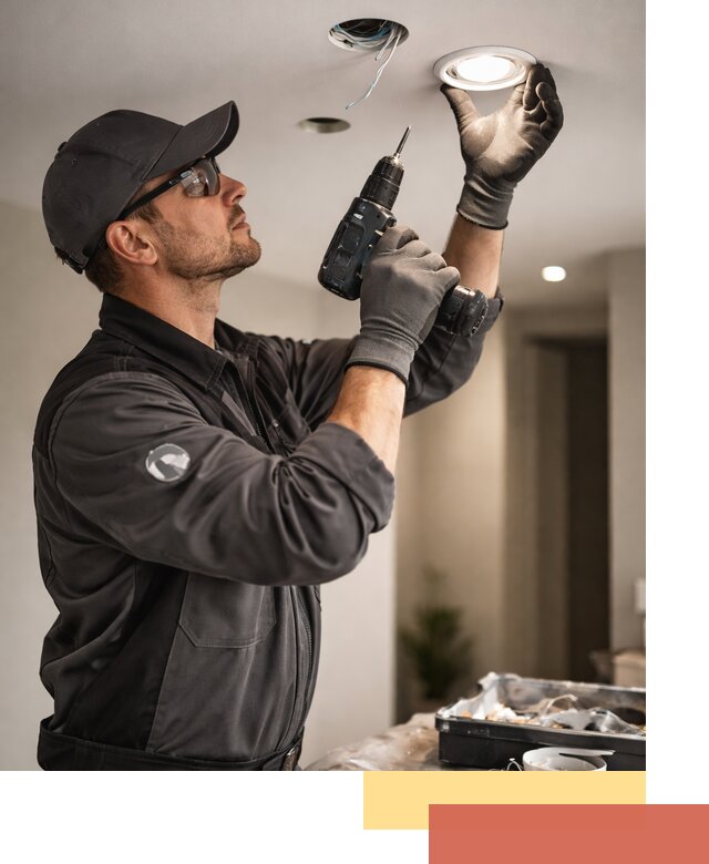 Установка точечных светильников в натяжной потолок в Старом Осколе