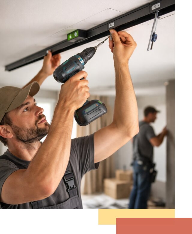 Установка трековых светильников в натяжной потолок в Старом Осколе