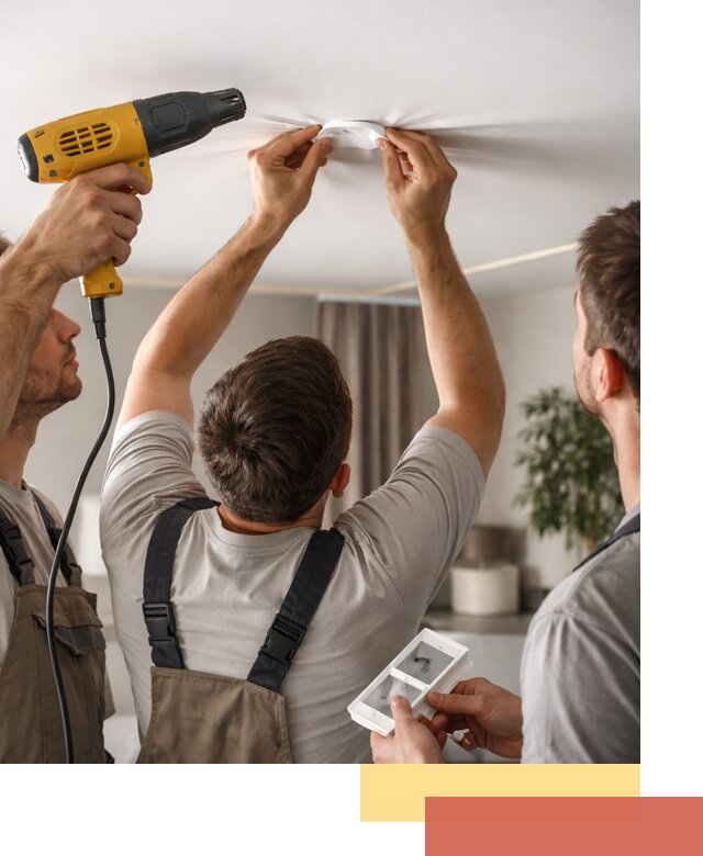 Ремонт прокола полотна натяжного потолка в Старом Осколе