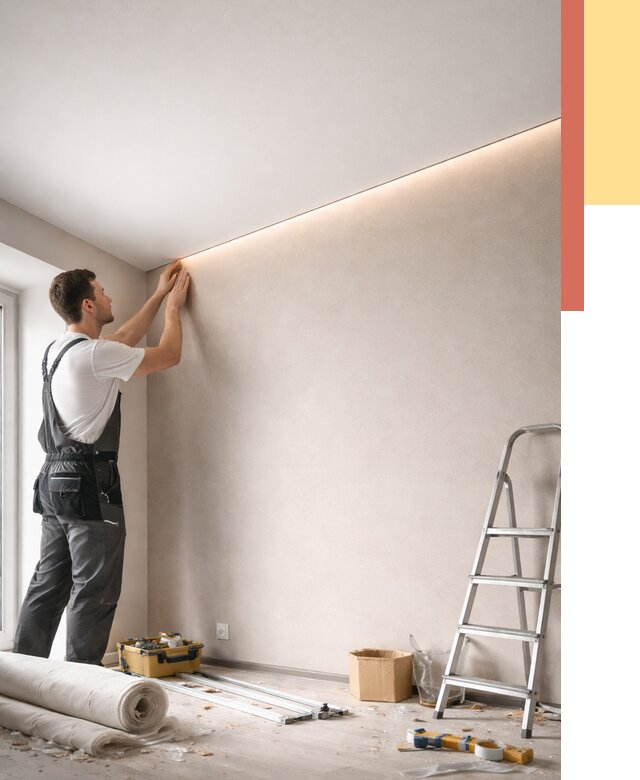 Теневые натяжные потолки в Старом Осколе от 8296 руб. под ключ | ОТДЕЛОЧНИК-Срк