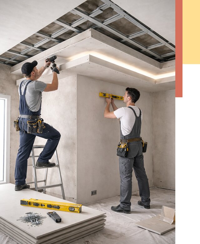 Двухуровневый потолок из гипсокартона в Старом Осколе от 1467 руб. под ключ | ОТДЕЛОЧНИК-Срк