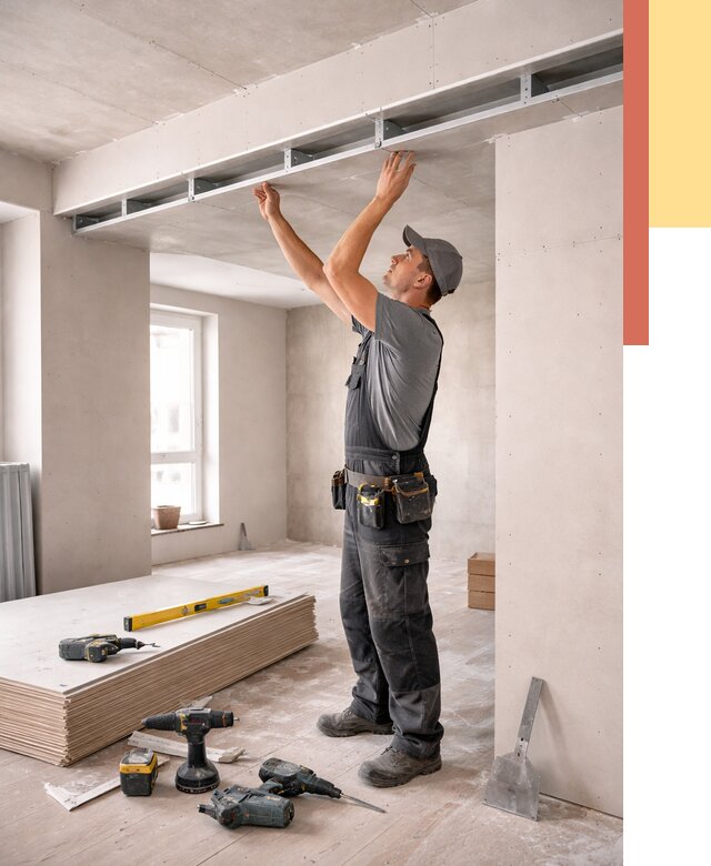 Потолок из гипсокартона с нишей в Старом Осколе от 1265 руб. под ключ | ОТДЕЛОЧНИК-Срк