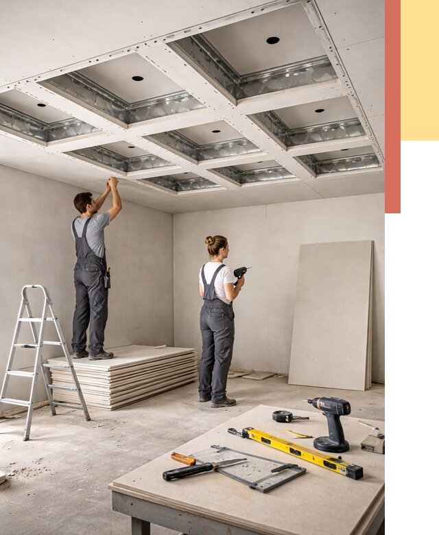 Кессонный потолок из гипсокартона в Старом Осколе от 1872 руб. — монтаж и под ключ | ОТДЕЛОЧНИК-Срк