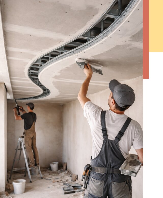 Криволинейный потолок из гипсокартона в Старом Осколе от 2125 руб./м2 | ОТДЕЛОЧНИК-Срк