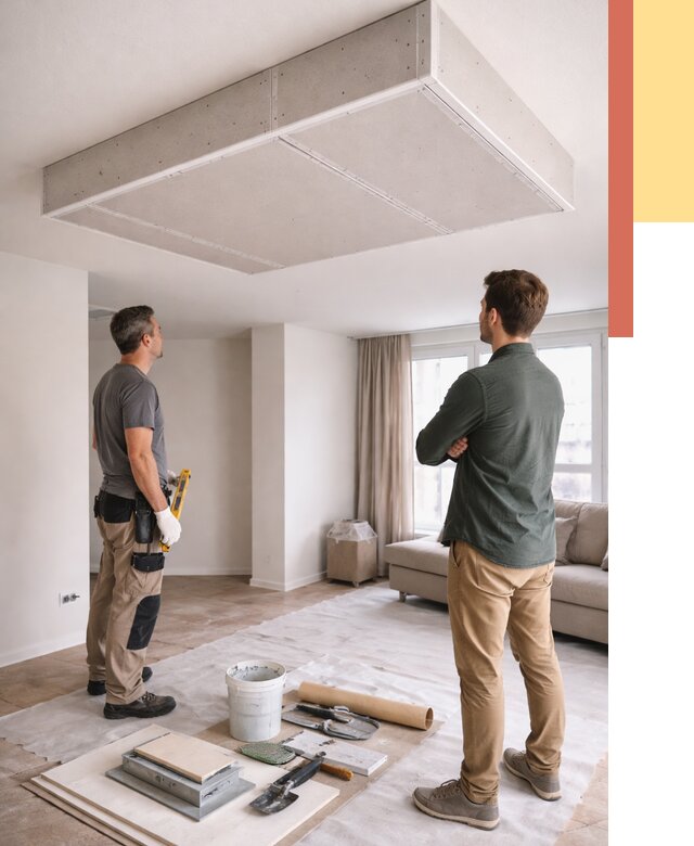 Короб на потолке из гипсокартона в Старом Осколе от 2226 руб. — монтаж и услуги под ключ | ОТДЕЛОЧНИК-Срк