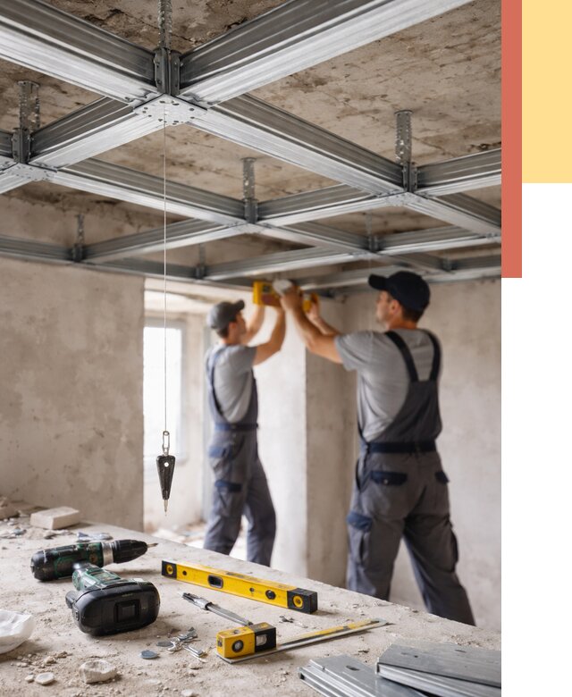 Монтаж каркаса потолка из профиля в Старом Осколе от 4553 руб. — услуги ОТДЕЛОЧНИК-Срк
