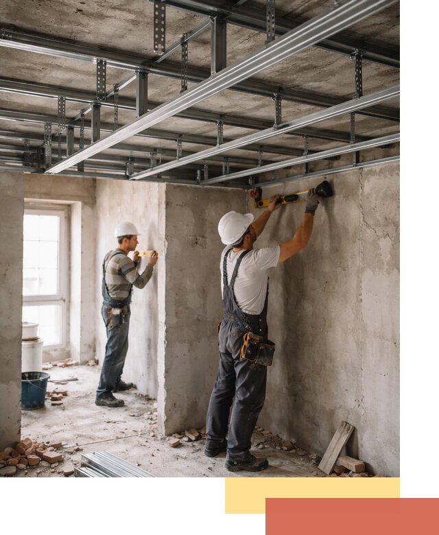 Монтаж каркаса потолка из профильного профиля в Старом Осколе