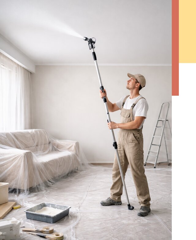 Покраска потолка краскопультом в Старом Осколе от 4553 руб. быстро и недорого | ОТДЕЛОЧНИК-Срк