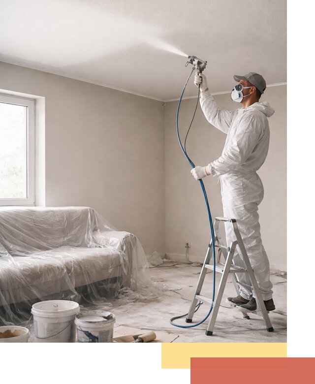 Покраска потолка краскопультом в Старом Осколе быстро и качественно