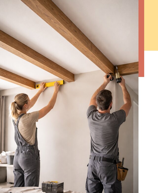 Монтаж декоративных балок на потолок в Старом Осколе от 4249 руб. — ОТДЕЛОЧНИК-Срк