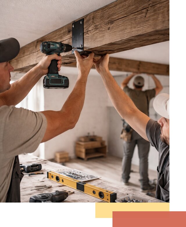 Монтаж декоративных потолочных балок в Старом Осколе