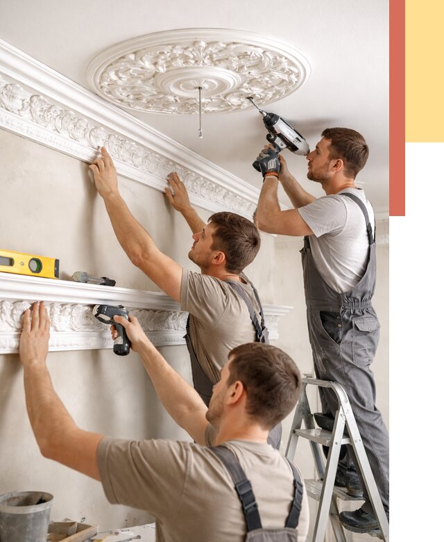 Монтаж лепнины на потолок в Старом Осколе от 3237 руб. быстро и недорого | ОТДЕЛОЧНИК-Срк